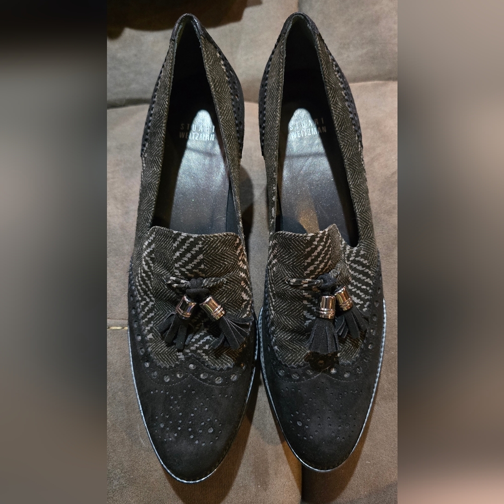 Stuart Weitzman Black Tassel Loafers  Womens 9.5